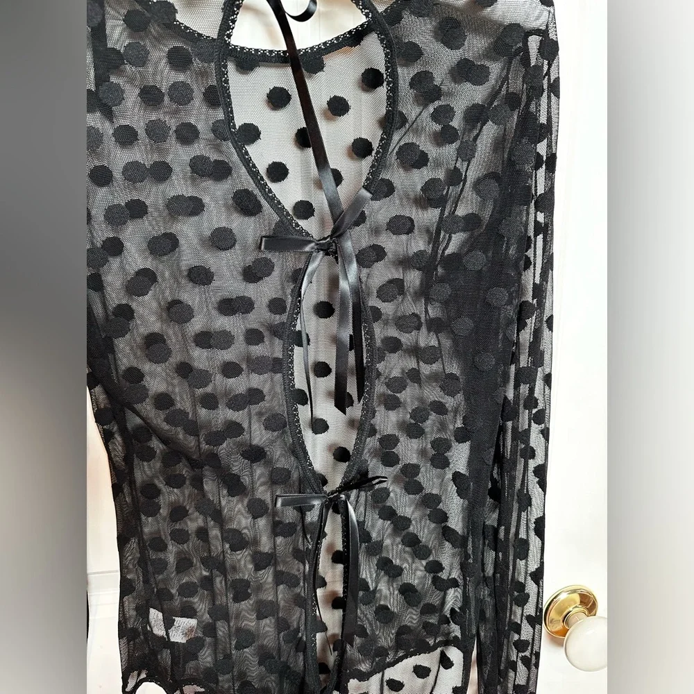 Hanky Panky Black Polka Dot Sheer Bodysuit - Picture 5 of 7